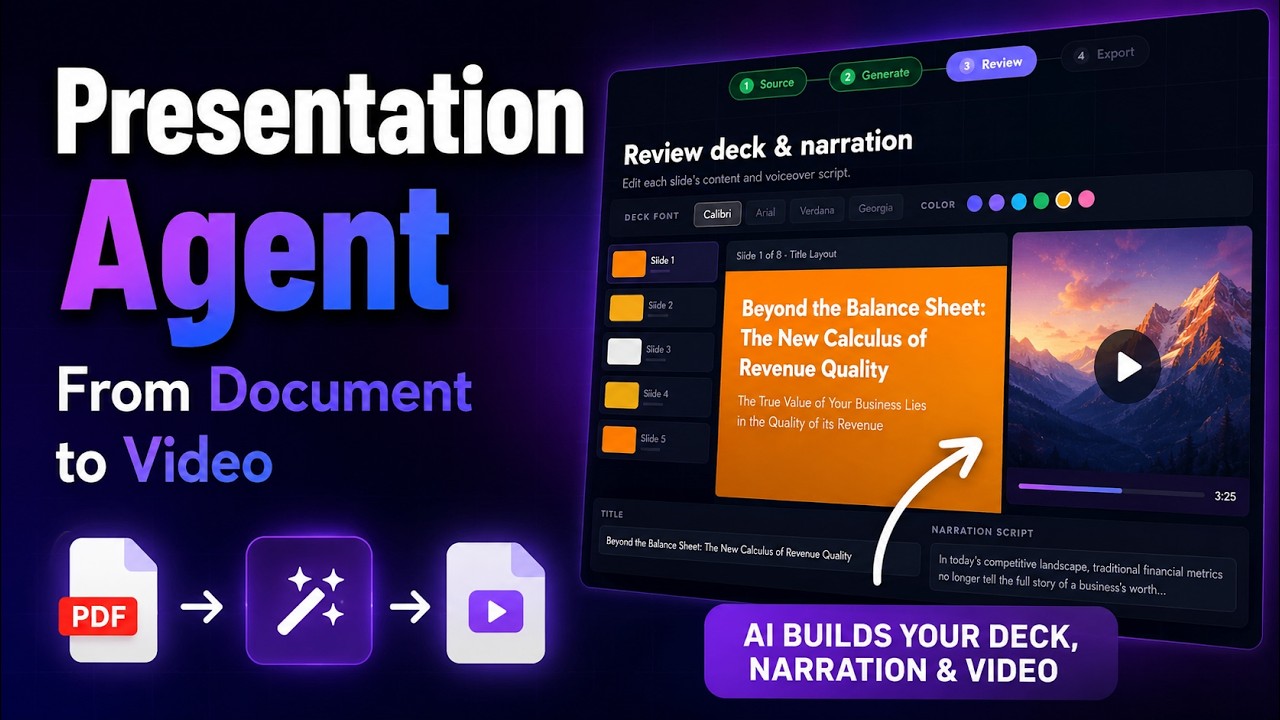 Turn Any Document Into a Narrated Video Presentation | Presentation Agent by Vidsembly