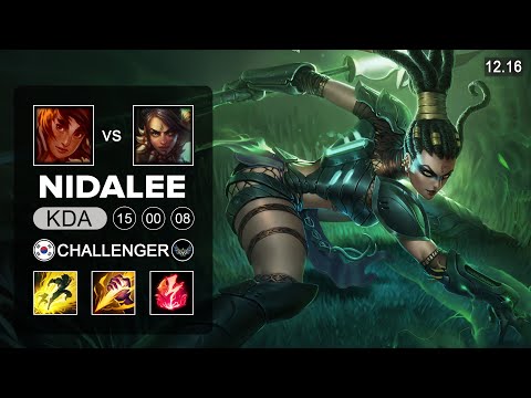 Nidalee vs Taliyah Jungle - KR Challenger - Patch 12.16 Season 12
