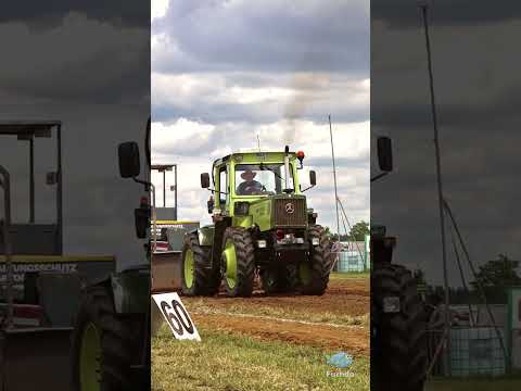 MB Trac 1000 pulls the brake car at the tractor trek in Holzheim 2025