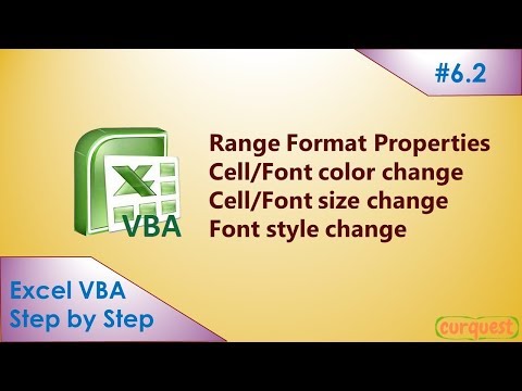 VBA Excel Macro - (6.2) - Range Formatting(Color,Size,Font)