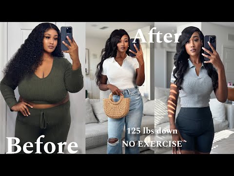 HOW I LOST 100LBS IN 6 MONTHS|NO EXERCISE, INTERMITTENT FASTING,125LBS DOWN IN 1 YEAR *pics included