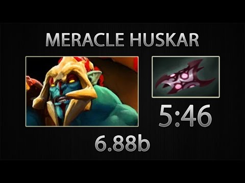 Dota 2 Huskar Fast Farm - Meracle - Armlet of Mordiggian - 5:46 [6.88b]