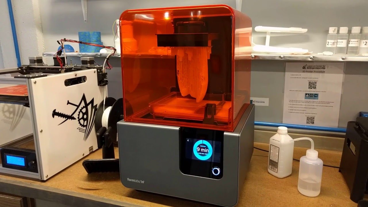 Form2 from Formlabs printing the first Mycroft enclosure for April delivery.