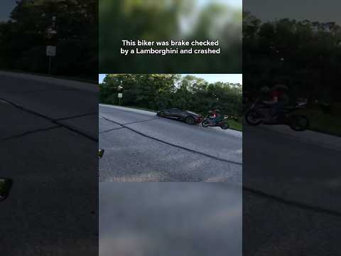This biker crashed into a Lamborghini 😰 (Via: @Phantom_rides) #bike #short #tiktokeffects