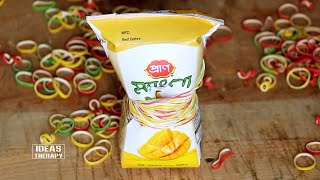 Mango Juice Packet Vs Rubber Bands Experiment | Ideas Therapy