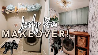 DIY LAUNDRY ROOM MAKEOVER! |DIY Plywood Countertop | Laundry Room Ideas | Laundry Room Organization