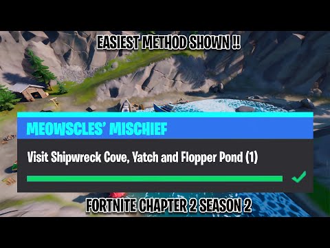 Visit Shipwreck Cove, Yacht and Flopper Pond - Meowscles Mischief Challenges Fortnite Chapter 2