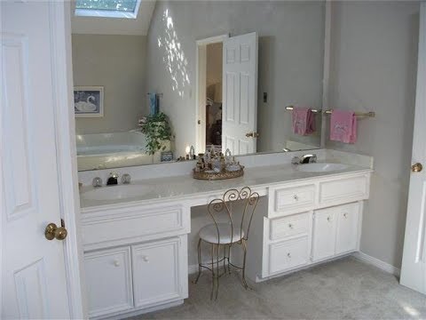 Bathroom vanity with makeup area