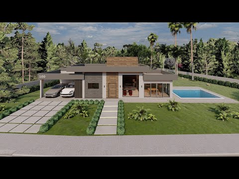 Projeto de casa térrea de alto padrão de 169,96 m² em Mairiporã 🏡❤️