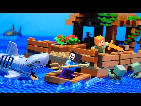 Minecraft Survival : 100 Days Sea Life On a Raft - LEGO Minecraft Animation