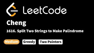 YouTube video 'LeetCode 1616. Split Two Strings to Make Palindrome'