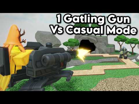 1 Gatling Gun vs Casual Mode | Tower Defense Simulator