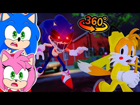 Sonic and Amy watch Tails Halloween 360° vs Sonic EXE Friday Night Funkin POV