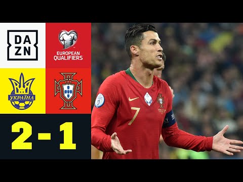 700. Ronaldo-Tor, aber Gruppensieg futsch: Ukraine - Portugal 2:1 | EM-Quali | DAZN Highlights