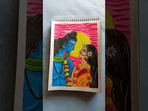Shiv Parvati Drawing #art #shortsvideo