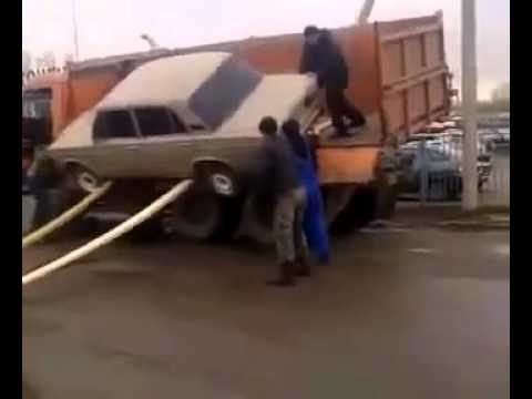 Russians unload car failed. The most silly