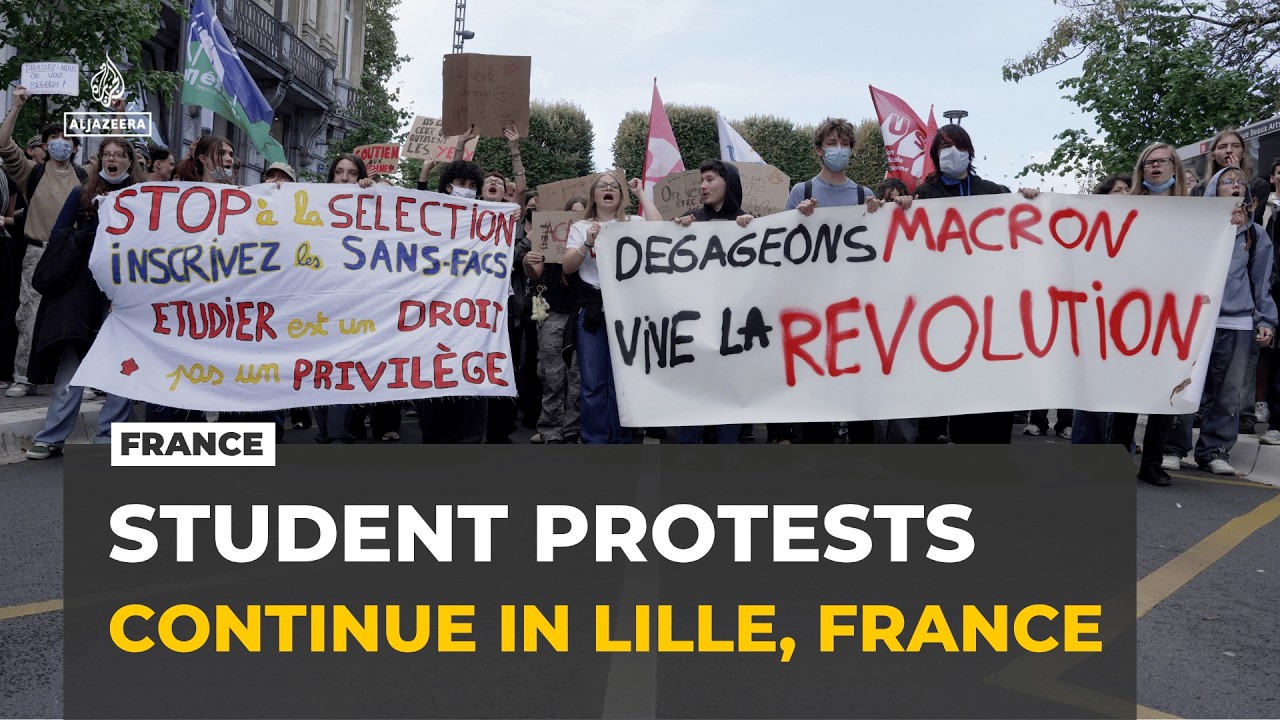 French student protests continue in Lille as government says debt limits its options