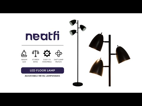[Neatfi] 62.5" LED Tree Floor Lamp with 3 Adjustable Metal Lampshades