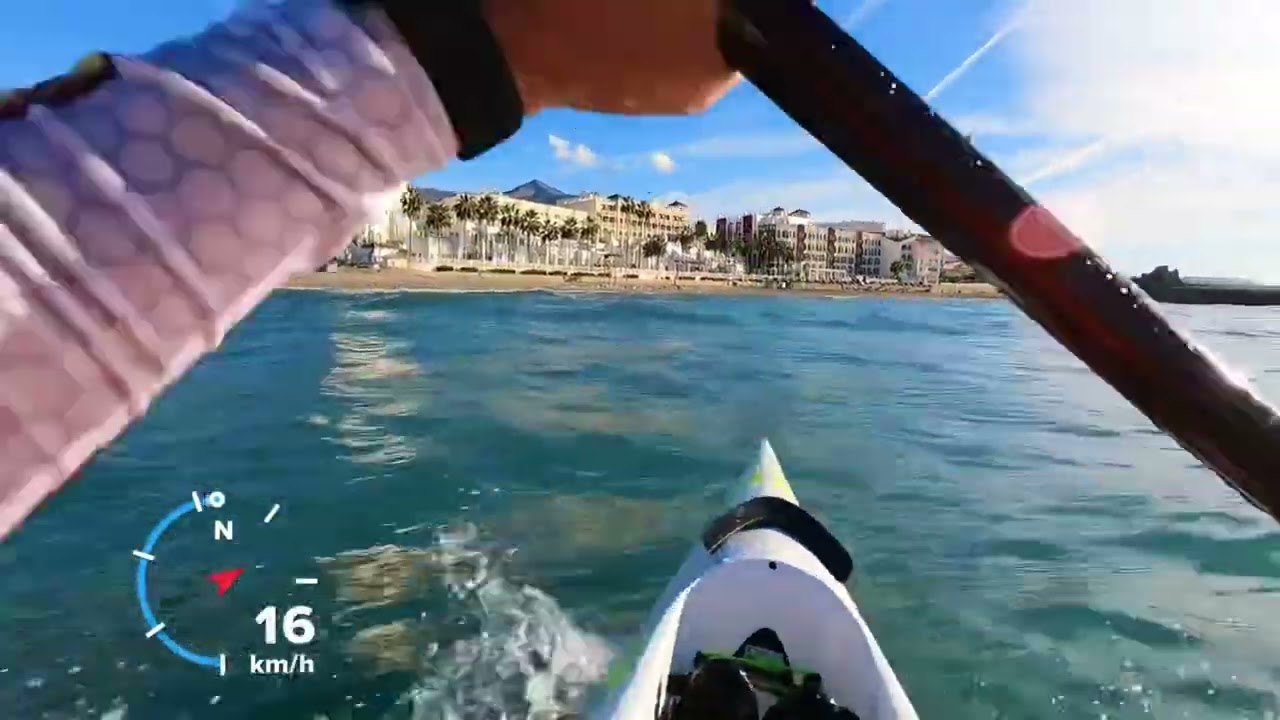 Surfski Nelo 540 Ski donwind en Nerja con surfskispain