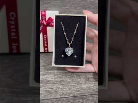 Подарок девушке Колье "Нежность в сердце" кулон с цирконом на цепочке медсталь покрытие золото 18К в коробочке - фото 1 - id-p2249179762