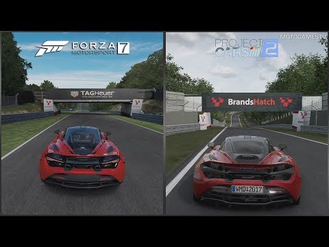 Forza Motorsport 7 vs Project CARS 2 - McLaren 720S at Brands Hatch