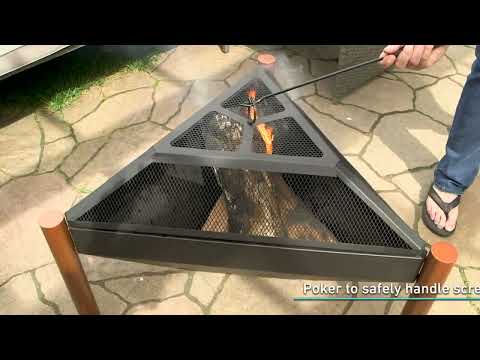 Triangle Steel Wood Burning Fire Pit in Black By Ultimate Patio Overview