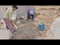 Stone work on the floor of Susan's house with the help of a master worker
