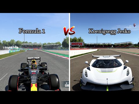 F1 VS JESKO Drag Race || Formula F1 Vs Koenigsegg Jesko || F1 Car  VS  Hyper Cars || Drag Race ||