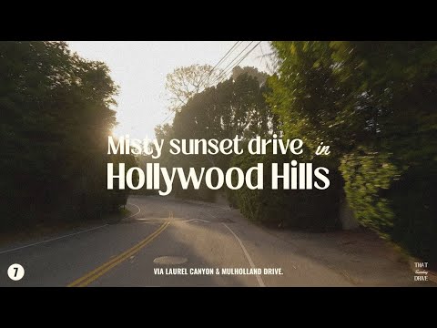 A Misty Sunset Drive in the HOLLYWOOD HILLS | Relaxing Driving ASMR