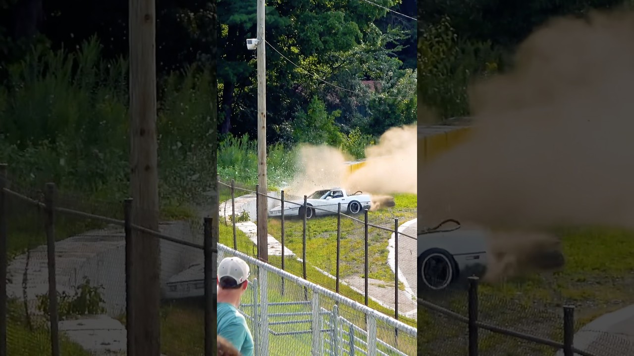 SPECTATOR DRAGS CRASH! Chevy Corvette C4 Risks it for the Biscuit at Hudson Speedway!