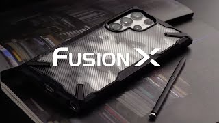 Ringke Fusion X Samsung Galaxy S22 Ultra Hoesje Transparant Zwart Hoesjes