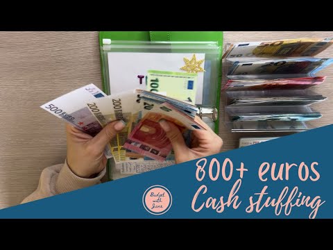 Cash stuffing 800+ euros | Cash envelopes | Sinking funds | Savings challenge | budgetwithjane