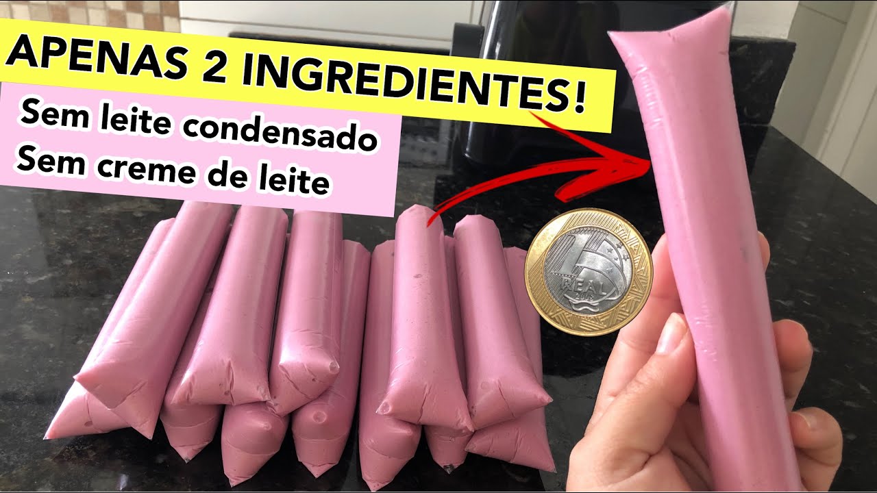 GELADINHO SUPER CREMOSO DE 1 REAL FEITO APENAS COM 2 INGREDIENTES