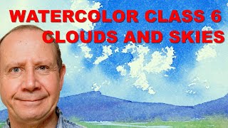 Easy watercolor paintings of skies and clouds. Four different subjects for watercolour beginners.
