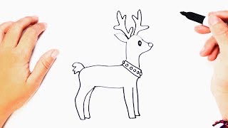 How to draw a Reindeer | Reindeer Easy Draw Tutorial