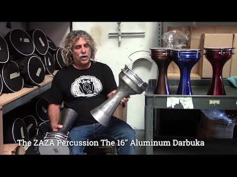 Immagine Zaza Percussion 16'' Turkish Aluminum (Silver) Darbuka Doumbek, Synthetic Head - 3