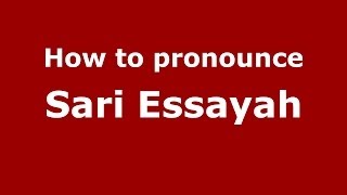 How to pronounce Sari Essayah