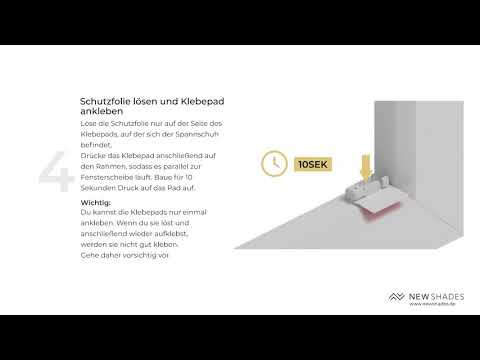 Plissee-Montage zum Kleben mit Klebepads (ohne Bohren) von NewShades | www.newshades.de