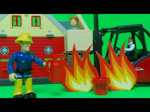🚒 🔥 Feuerwehrmann Fireman Sam puts out the Fork Lift Truck Fire - Best Rescues New Episode 2017 Video