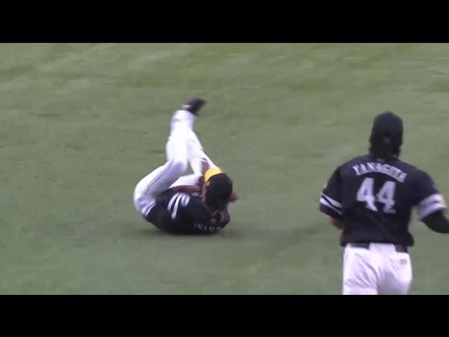 【2回裏】遊撃手のホークス今宮がセンター前で超好守!! 今宮の辞書に「守備範囲」という文字は無い!? 2014/8/24 M-H