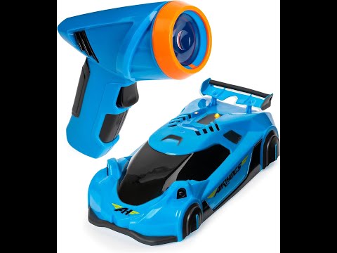 "Unboxing and Epic Wall Racing with the Air Hogs Zero Gravity Light-Guided Wall Racer in Blue!"