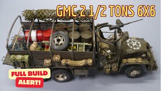 GMC 2 1/2 tons 6x6 US Cargo Truck field workshop - Tamiya 1/35 - Full built