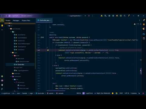 Login form by using Javafx and JSON database