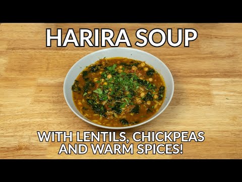STAY WARM with this Harira Soup Recipe! With Lentils, Chickpeas and Moroccan Spices!
