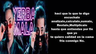 letra yerba mala Andy Rivera ft  Dalmata