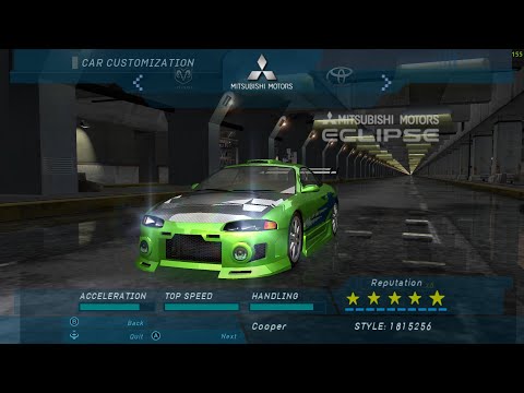 Need for Speed Underground - How to Build Brian's Mitsubishi Eclipse from The Fast and the Furious