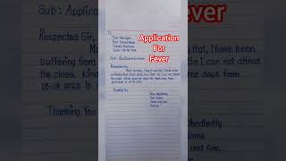 How To write an application to the Principal for Fever