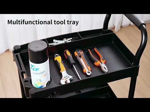 Gambar Maxbuilt Troli Perkakas 3 Tingkat - Hitam