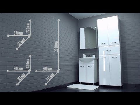 Миниатюра изображения товара Шкаф с зеркалом для ванной Домино Оскар 70 Идеал