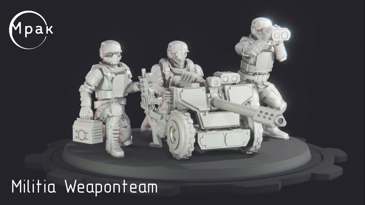 Zesp&oacute;ł broni milicji Model do druku 3D